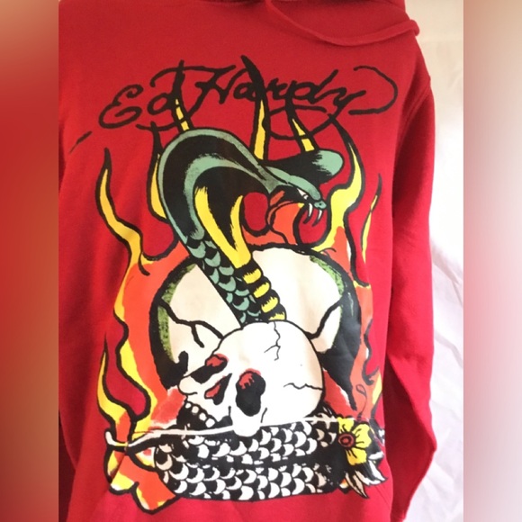 Ed Hardy Red Skull Graphic Sweater - Picture 2 of 12